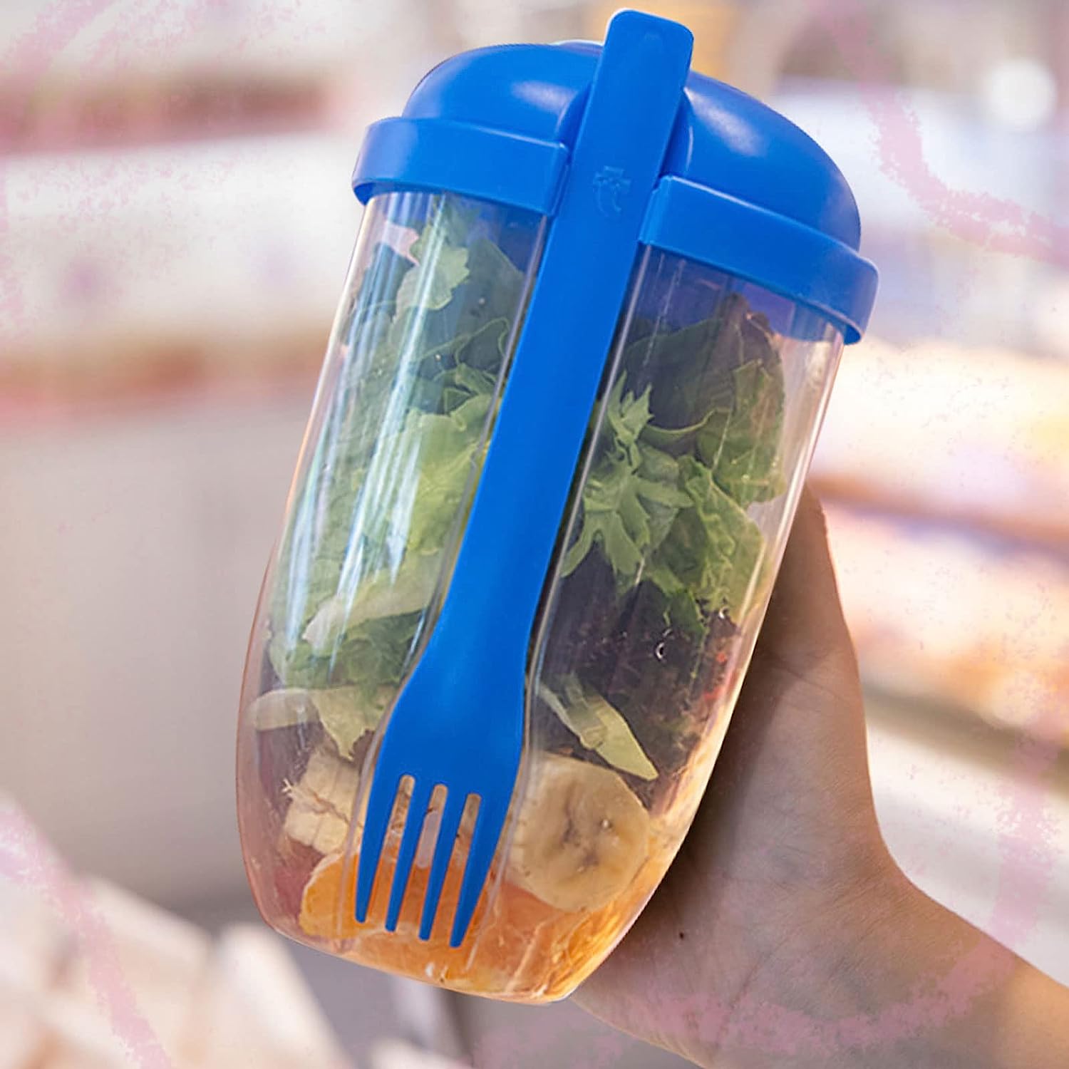 2545 Fruit and Vegetable Salad Cups Easy Clean Salad Mixing Cup for Business People for Business Travel (1Pc) 2545 Fruit and Vegetable Salad Cups Easy Clean Salad Mixing Cup for Business People for Business Travel (1Pc)